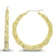 10KT Yellow Gold 50X5MM Hoop Bamboo Earrings Discount