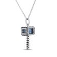 Marvel™ Fine Jewelry Blue Topaz and Diamond 18-inch Thor Pendant in Sterling Silver on Sale