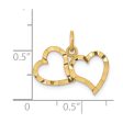 14KT Yellow Gold 18X19MM Double Heart Pendant-Chain Not Included Cheap