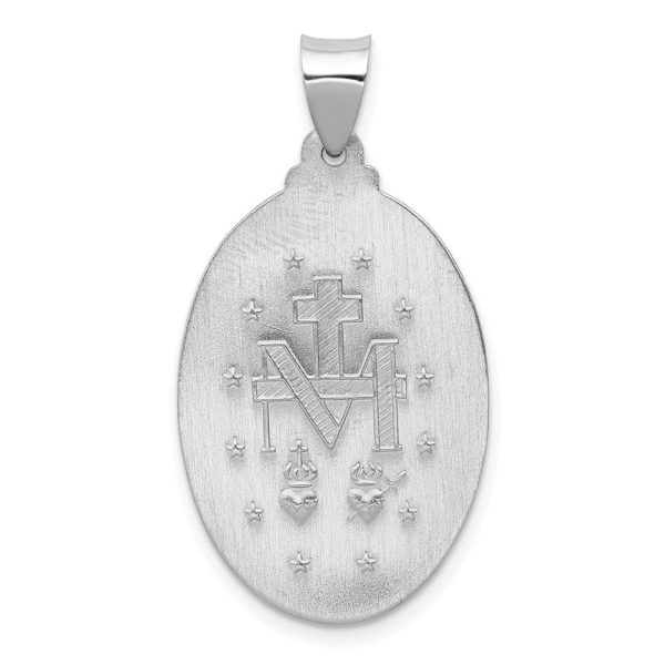 14KT White Gold 29X18MM 18MM Miraculous Medal Pendant-Chain Not Included on Sale