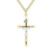 14KT Yellow Gold Filled Two-Tone 24-inch Crucifix Pendant Online Hot Sale