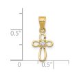 10KT Yellow Gold Cubic Zirconia 20X11MM Cross Pendant. Chain Not Included Supply