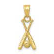 10KT Yellow Gold 20X9MM Diamond-cut Baseball Bat Charm Hot on Sale