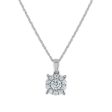 Red Hot Deal  1 2 CTW Round Lab Grown Diamond Cluster 18-inch Pendant in 10KT White Gold Sale