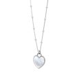 Sterling Silver Heart Shape Mother of Pearl 18-inch Heart Pendant For Cheap