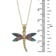 10KT Yellow Gold 23X22MM 18-inch Dragonfly Pendant Online Sale