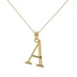 10KT Yellow Gold 18-inch 30MM Initial Pendant; Initial A Online Sale