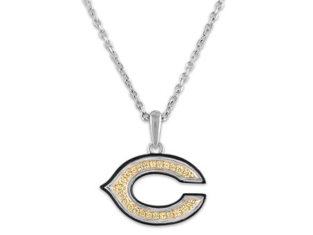 True Fans Fine Jewelry Chicago Bears 18-inch Pendant in Sterling Silver For Sale