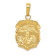 14KT Yellow Gold 27X15MM Medal Saint Michael Pendant-Chain Not Included Cheap