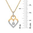 Diamond Accent 18-inch Heart Lock Pendant in 10KT Yellow Gold Online Sale