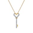 Diamond Accent 18-inch Heart Key Pendant in 10KT Yellow Gold For Discount