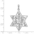 14KT White Gold 45X29MM Star Of David Pendant. Chain Not Included Online Sale