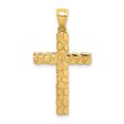 14KT Yellow Gold Nugget Cross Pendant-Chain Not Included on Sale