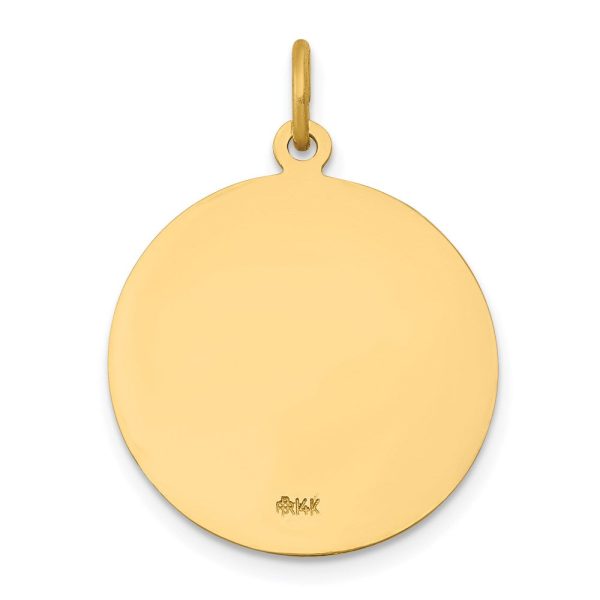 14KT Yellow Gold 27X19MM Medal Saint John Pendant. Chain Not Included Hot on Sale