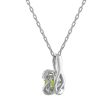 5MM Round Peridot and White Sapphire Birthstone Flower Halo Pendant in Sterling Silver For Discount