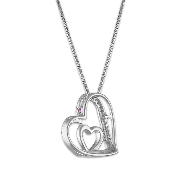 LoveSong 1 14 CTW Diamond Heart 18-inch Pendant in Rhodium Plated Sterling Silver Fashion