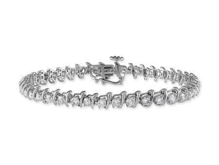 Signature EcoLove 3 CTW Diamond 7-inch Tennis Bracelet in 14KT White Gold For Discount