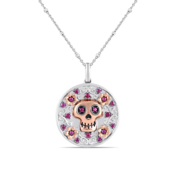 Disney Jewels Rhodolite Garnet Coco Pendant in Sterling Silver Online Sale