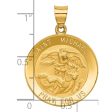 14KT Yellow Gold 32X22MM Medal Saint Michael Pendant. Chain Not Included on Sale