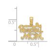 14KT Yellow Gold 11X16MM Baseball Mom Charm For Cheap