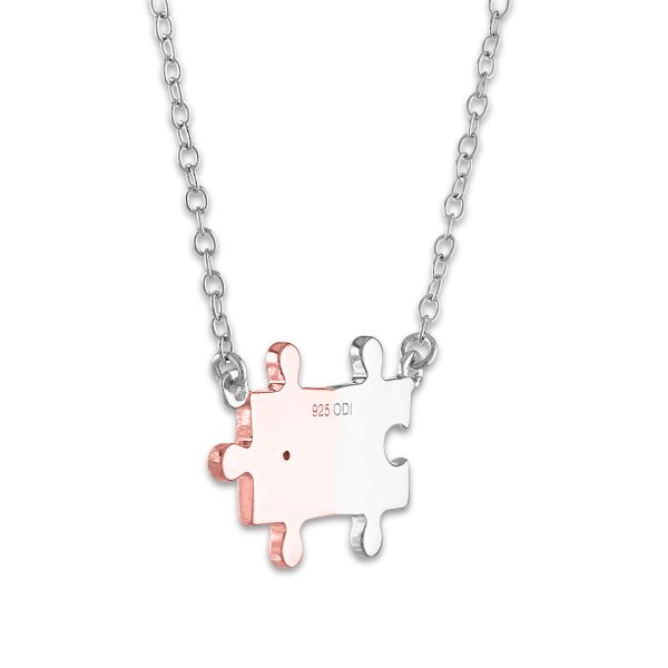 Diamond Accent -inchI Love U to Pieces-inch Pendant in Rose Gold Plated Sterling Silver on Sale