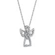 LoveSong 1 10 CTW Diamond Angel Heart 18-inch Pendant in Sterling Silver Cheap