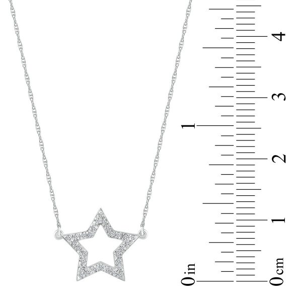 Diamond Accent 18-inch Star Necklace in Sterling Silver Fashion