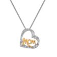 LoveSong 1 20 CTW Diamond 18-inch Mom Pendant in Sterling Silver on Sale