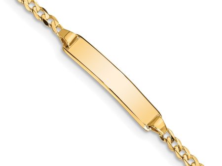 14KT Yellow Gold 7" 5MM Lobster Clasp ID Curb Bracelet Online Hot Sale