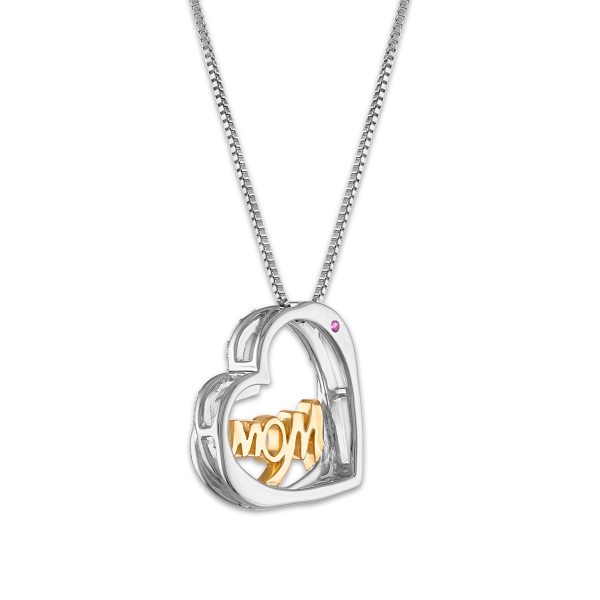 LoveSong 1 20 CTW Diamond 18-inch Mom Pendant in Sterling Silver on Sale