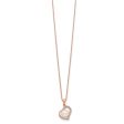 7X8MM Pearl Heart 17-inch Pendant in Rose Gold Plated Sterling Silver Hot on Sale