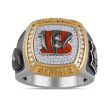 True Fans Fine Jewelry Cincinnati Bengals 1 2 CTW Diamond Ring in Sterling Silver Sale