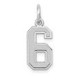 14KT White Gold 19X7MM Number 6 Pendant-Chain Not Included Online now