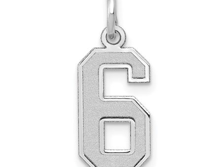 14KT White Gold 19X7MM Number 6 Pendant-Chain Not Included Online now