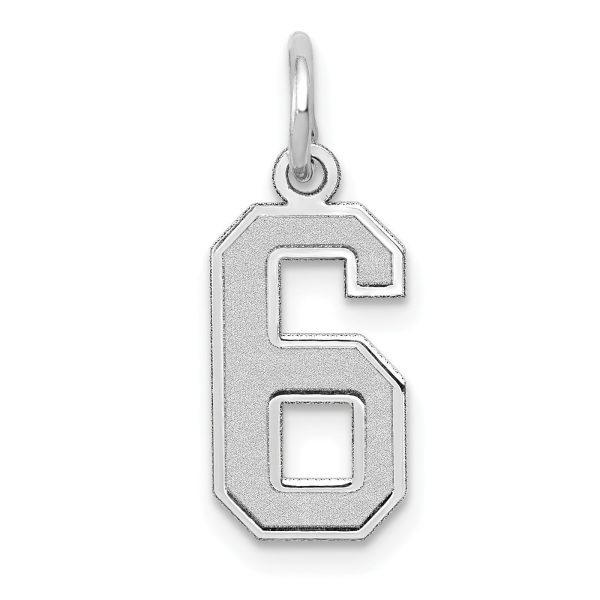 14KT White Gold 19X7MM Number 6 Pendant-Chain Not Included Online now