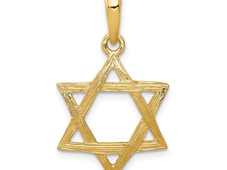 14KT Yellow Gold 24X15MM Star Of David Pendant. Chain Not Included Online Sale