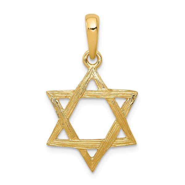 14KT Yellow Gold 24X15MM Star Of David Pendant. Chain Not Included Online Sale