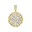 10KT Yellow Gold 3 4 CTW Diamond 43X30MM Cross Medal Charm. Chain not Included For Cheap