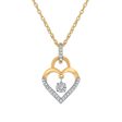 Diamond Accent 18-inch Heart Lock Pendant in 10KT Yellow Gold Online Sale