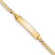 14KT Yellow Gold 8-inch 5MM Lobster Clasp Curb ID Bracelet Hot on Sale