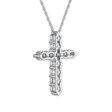 14KT White Gold 2 CTW Diamond 29X21MM 18-inch Cross Pendant Cheap