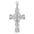 14KT White Gold 36X19MM Cross Pendant-Chain Not Included on Sale