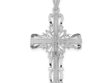 14KT White Gold 36X19MM Cross Pendant-Chain Not Included on Sale