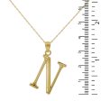 10KT Yellow Gold 18-inch 30MM Initial Pendant; Initial N Sale