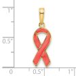 14KT Yellow Gold 23X13MM Awareness Ribbon Pendant-Chain Not Included For Sale