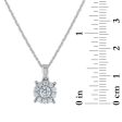 Red Hot Deal  1 2 CTW Round Lab Grown Diamond Cluster 18-inch Pendant in 10KT White Gold Sale