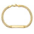 10KT Yellow Gold 7-inch 5.38MM Flat Curb ID Bracelet Discount