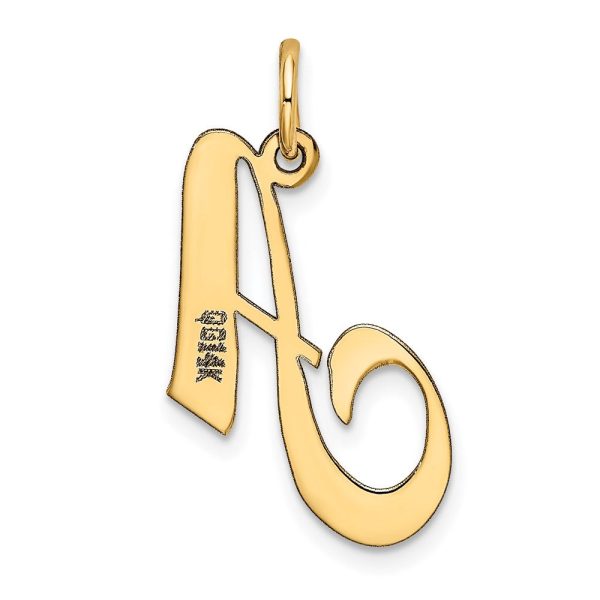 14KT Yellow Gold 20X21MM Initial Pendant; Initial A. Chain not Included For Discount