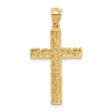 14KT Yellow Gold Nugget Cross Pendant-Chain Not Included on Sale