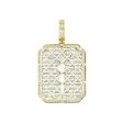 10KT Yellow Gold 2-1 2 CTW Diamond 47X29MM Crucifix Pendant. Chain Not Included For Cheap